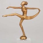 Art Deco GIlt Bronze Scarf Dancer Car Mascot