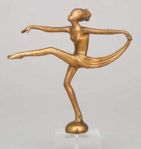 Art Deco GIlt Bronze Scarf Dancer Car Mascot