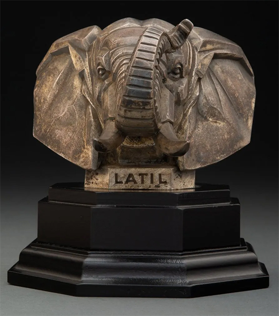 François Bazin Cast Zinc The Latil Elephant Automobile Mascot